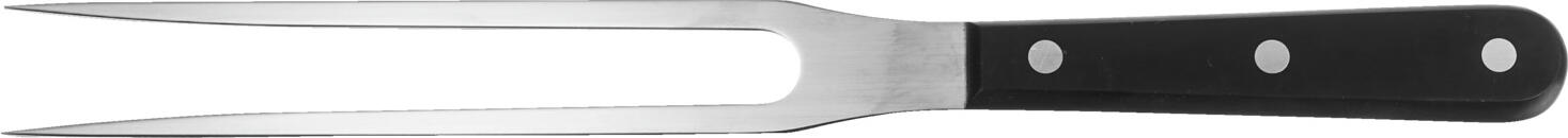 PULSIVA Meat Fork POM, 32 cm Total Length, X50CrMoV15 Chrome-Molybdenum-Vanadium Steel Blade, 20 cm Blade, Black POM Plastic Handle, 3-Fold Riveted