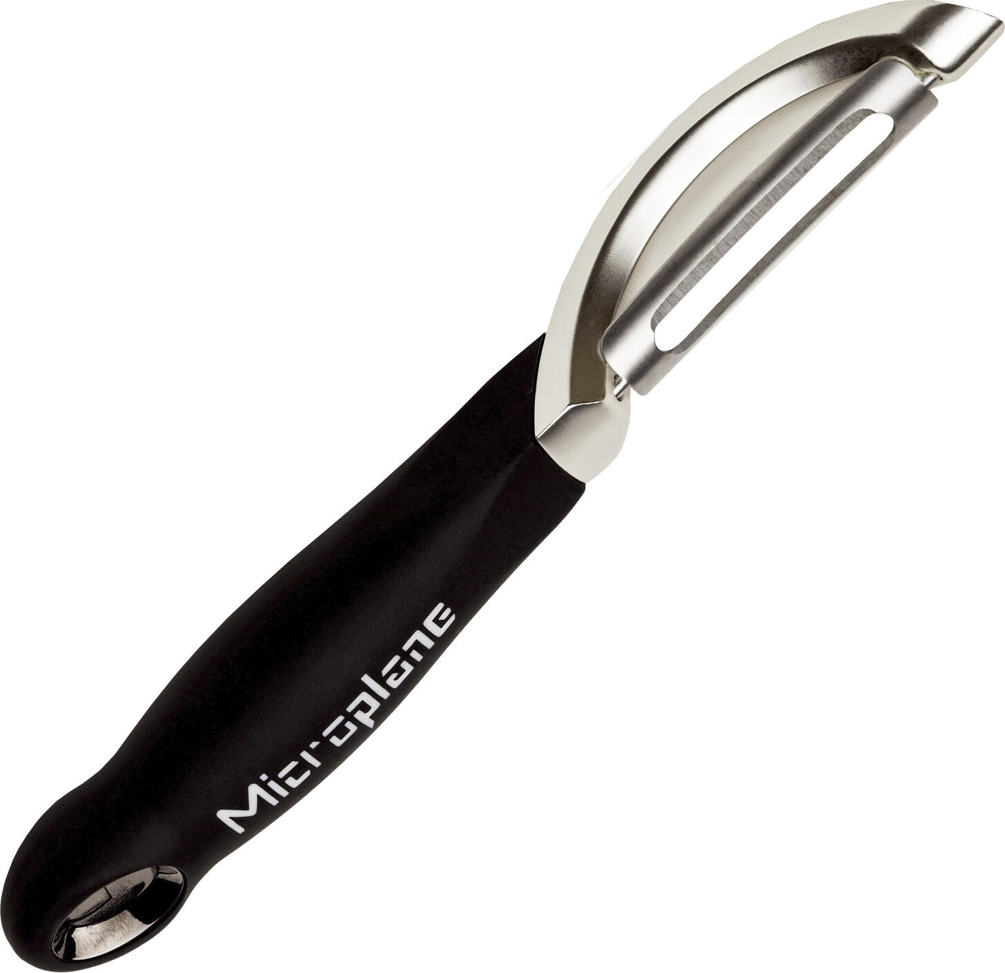 Microplane Microplane International GmbH & Co. KG Universal peeler Professional Universalschäler Professional Universal peeler Professional; 18.5x2.5x2.5 cm (LxWxH); black Universalschäler Professional; 18.5x2.5x2.5 cm (LxBxH); schwarz Universal professional peeler with razor-sharp double-sided stainless steel blade. Ergonomic soft-touch handle for effortless peeling. Suitable for right and left-handers. Ideal for peeling carrots, cucumbers, zucchinis, potatoes, asparagus, mangoes and apples. Universal-Profi-Schäler mit rasiermesserscharfer doppelseitiger Edelstahlklinge. Ergonomischer Soft-Touch-Griff für müheloses Schälen. Geeignet für Rechts- und Linkshänder. Ideal zum Schälen von Karotten, Gurken, Zucchini, Kartoffeln, Spargel, Mangos und Äpfeln.