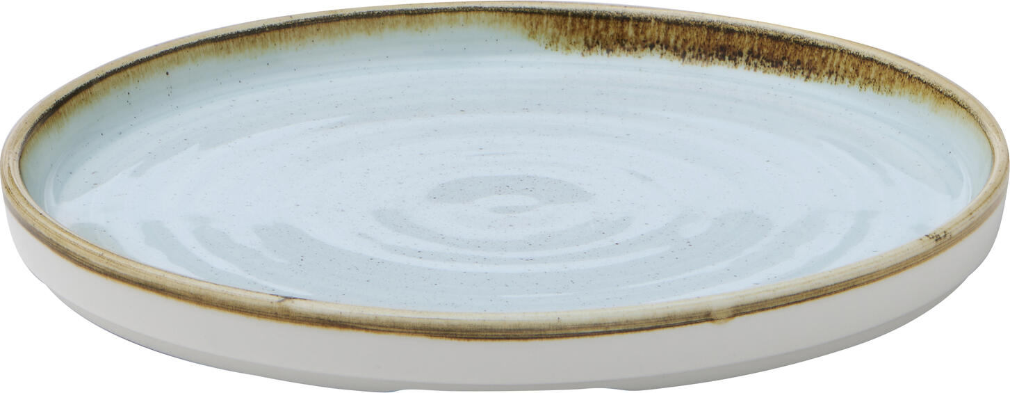 Set de 6 farfurii plate cu bord Churchill Stonecast Duck Egg, 21cm, Porțelan Super Vitrificat, Calitate Profesională Horeca