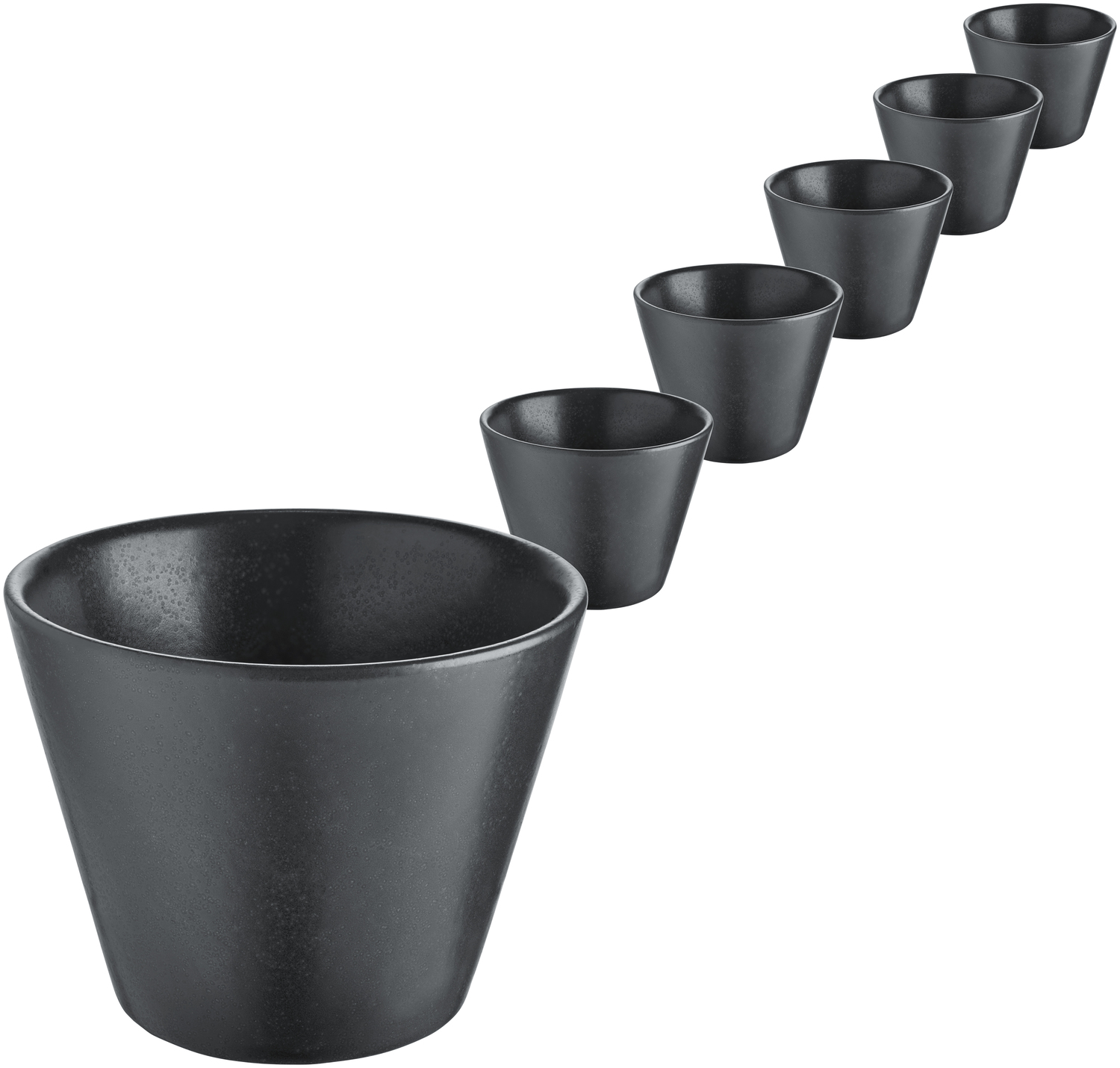 VEGA Masca Round Porcelain Bowl, Black, 230 ml, 9 cm Diameter, Professional Catering Grade, Dishwasher and Microwave Safe