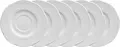 Farfurii pentru ceai si cafea VEGA Menuett din porțelan, albe, rotunde cu relief filigran, diametru 14.5 cm, set de 6 piese