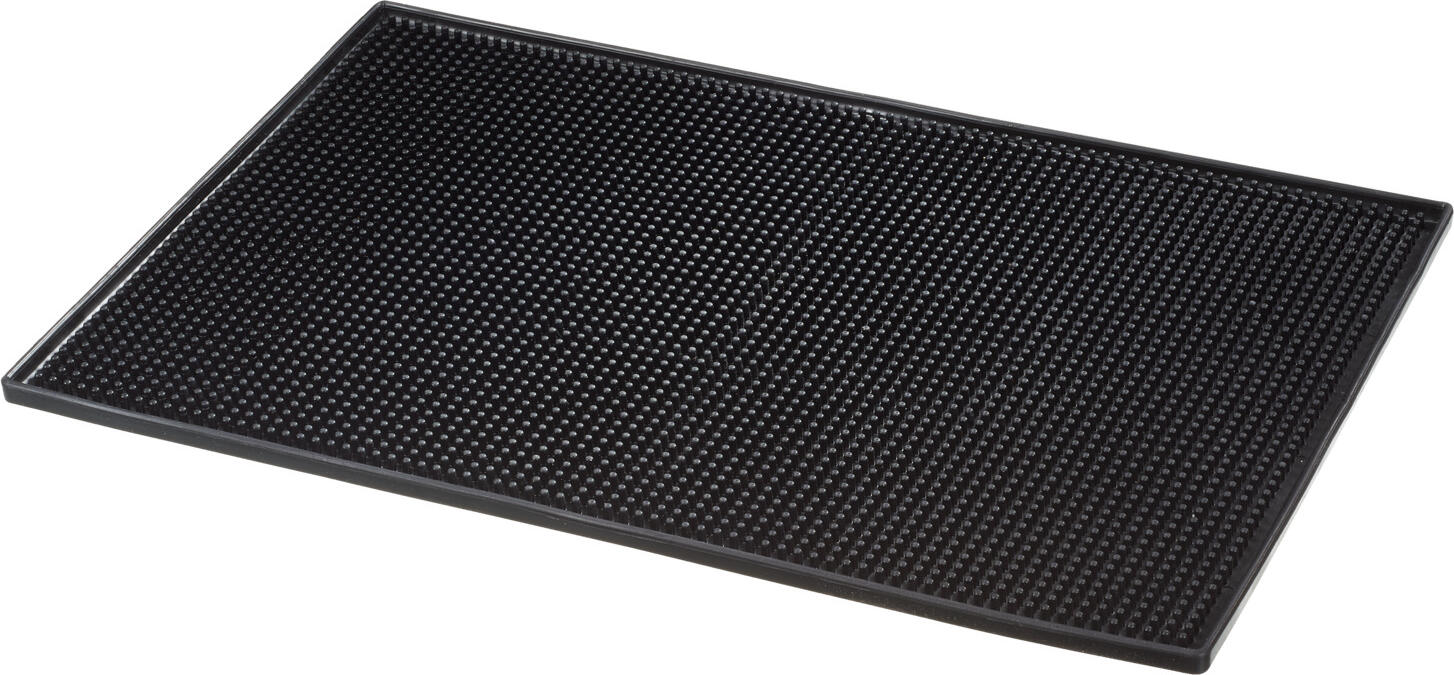PULSIVA LUSINI Solutions GmbH Bar mat Mamba Barmatte Mamba Bar mat Mamba; 46x31x1 cm (LxWxH); black Barmatte Mamba; 46x31x1 cm (LxBxH); schwarz Bar mat made of rubber. Suitable for dishwasher. Barmatte aus Gummi. Spülmaschinengeeignet.