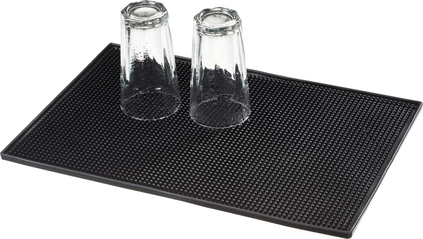 PULSIVA Mamba Bar Mat, Rubber Drain Mat, Black, 46 x 31 x 1 cm, Dishwasher Safe, Food-Safe
