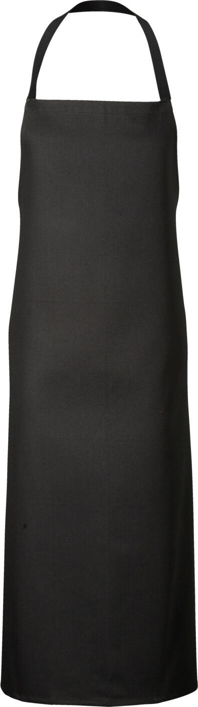 Pulsiva Lusini Pablo Bib Apron, Black, 110x80 cm, 65% Polyester 35% Cotton, 200 g/m², Fixed Fabric Straps, Wide Protective Design