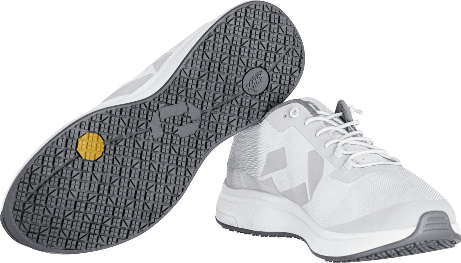 Jobeline Explorer Unisex Work Shoes, O1 Protection Class, Non-slip SR Rubber Sole, Breathable Mesh, Lightweight Service Sneakers, White, EU 37