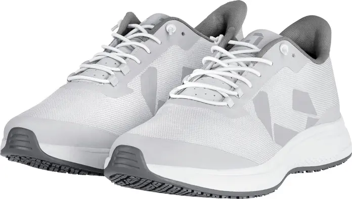 Jobeline Explorer Unisex Work Shoes, O1 Protection Class, Non-slip SR Rubber Sole, Breathable Mesh, Lightweight Service Sneakers, White, EU 37