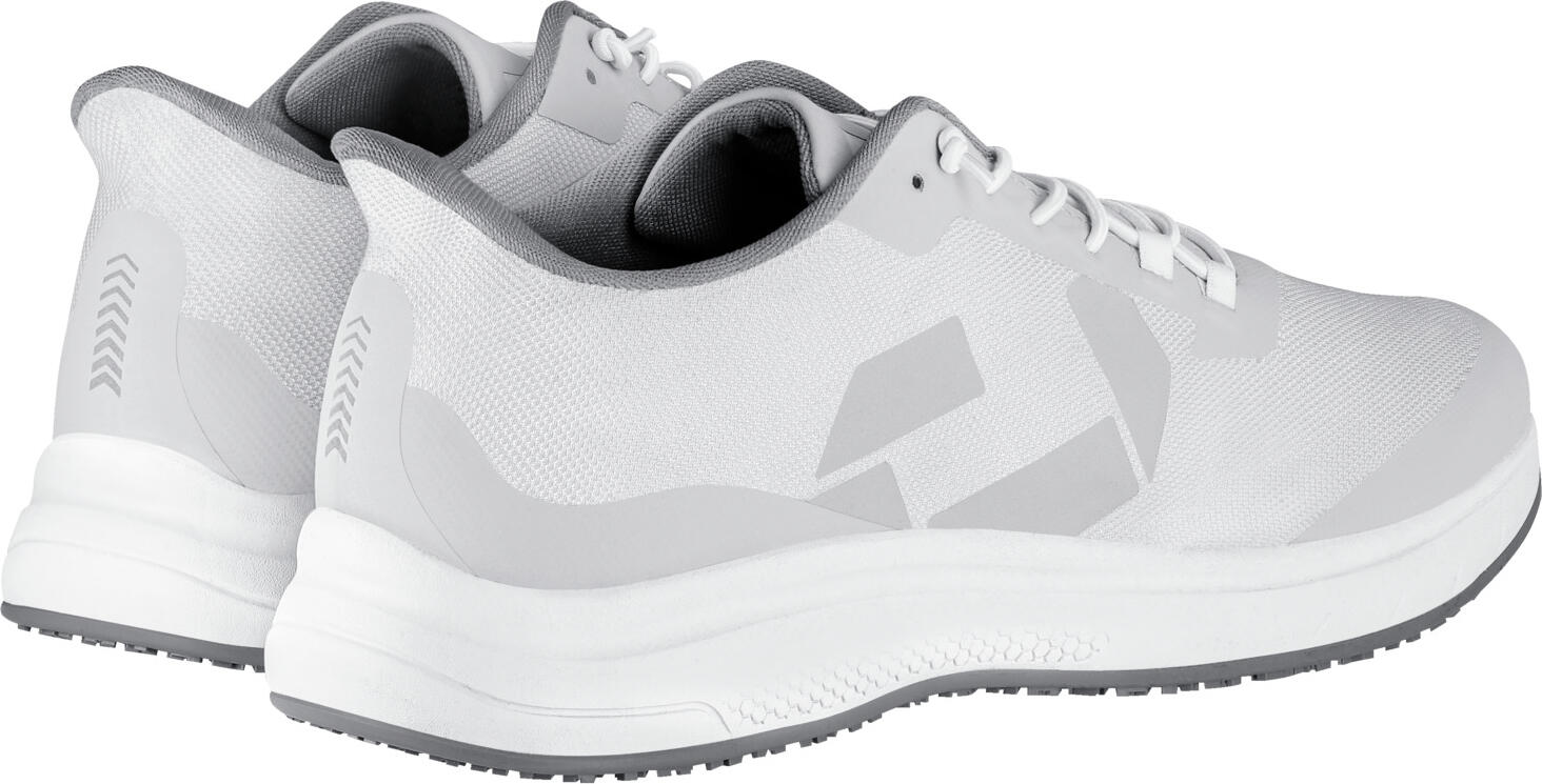 Jobeline Explorer Unisex Work Shoes, O1 Protection Class, Non-slip SR Rubber Sole, Breathable Mesh, Lightweight Service Sneakers, White, EU 37