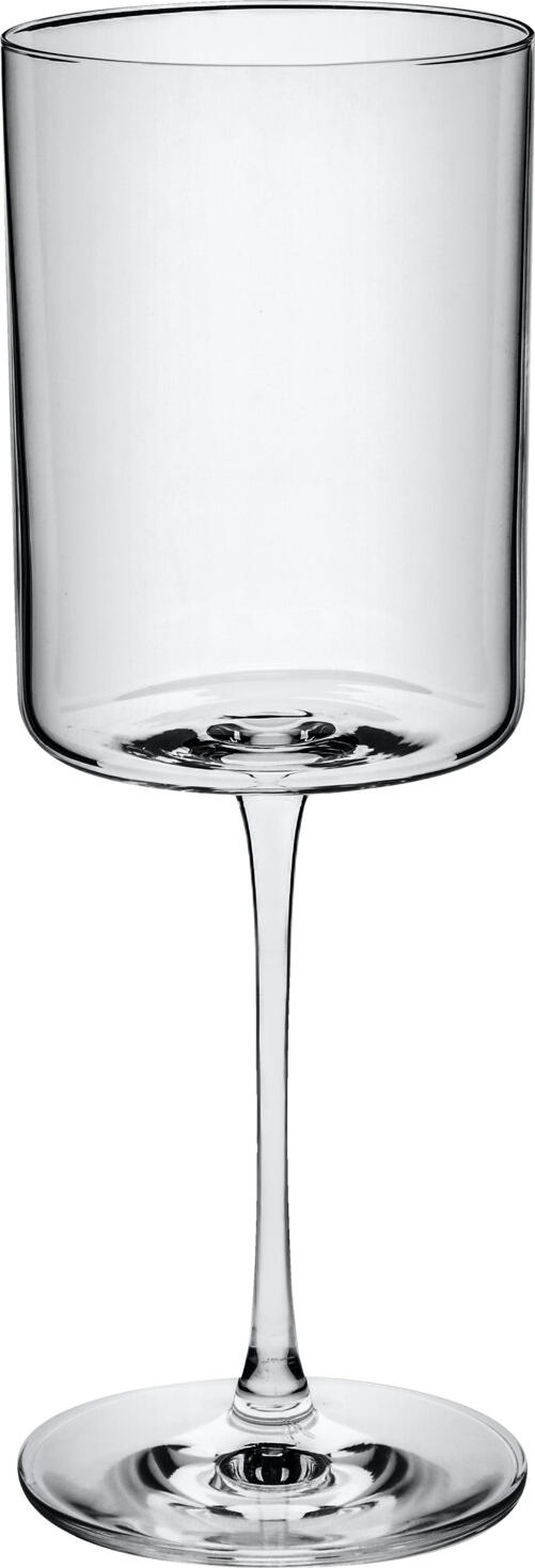 Vega Lya Red Wine Glass Set of 6, 420 ml Crystal Glass, Transparent Cylindrical Shape, Dishwasher Safe with Delicate Rim, 21.5 cm Height