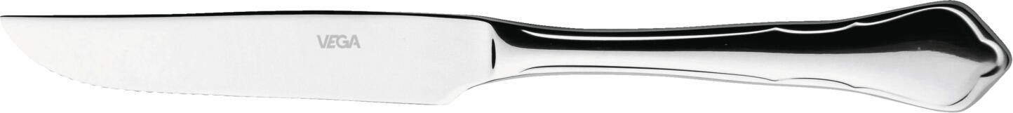 VEGA LUSINI Solutions GmbH Pizza/steak knife Chippendale Pizza-/Steakmesser Chippendale Pizza/steak knife Chippendale; 22.2 cm (L); silver, handle silver; 12 piece / pack Pizza-/Steakmesser Chippendale; 22.2 cm (L); silber, Griff silber; 12 Stück / Pack Chrome stainless steel 13/0. Classic and timeless pizza/steak knife. Mirror polished. Material thickness 2.5 mm (measured at the strongest point of the table fork). Dishwasher safe. Chrom-Edelstahl 13/0, rostfrei. Klassisches und zeitloses Pizza-/Steakmesser. Hochglanzpoliert. Gastronomiegerechte Materialstärke 2,5 mm (gemessen an der stärksten Stelle der Menügabel). Spülmaschinenfest.