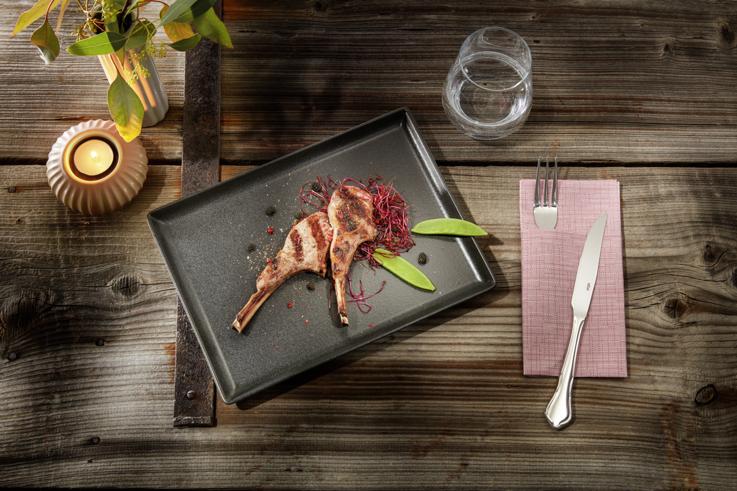 VEGA Chippendale Pizza Steak Knife Set of 12, Mirror Polished Chrome Stainless Steel 13/0, 22.2 cm, Silver, Dishwasher Safe