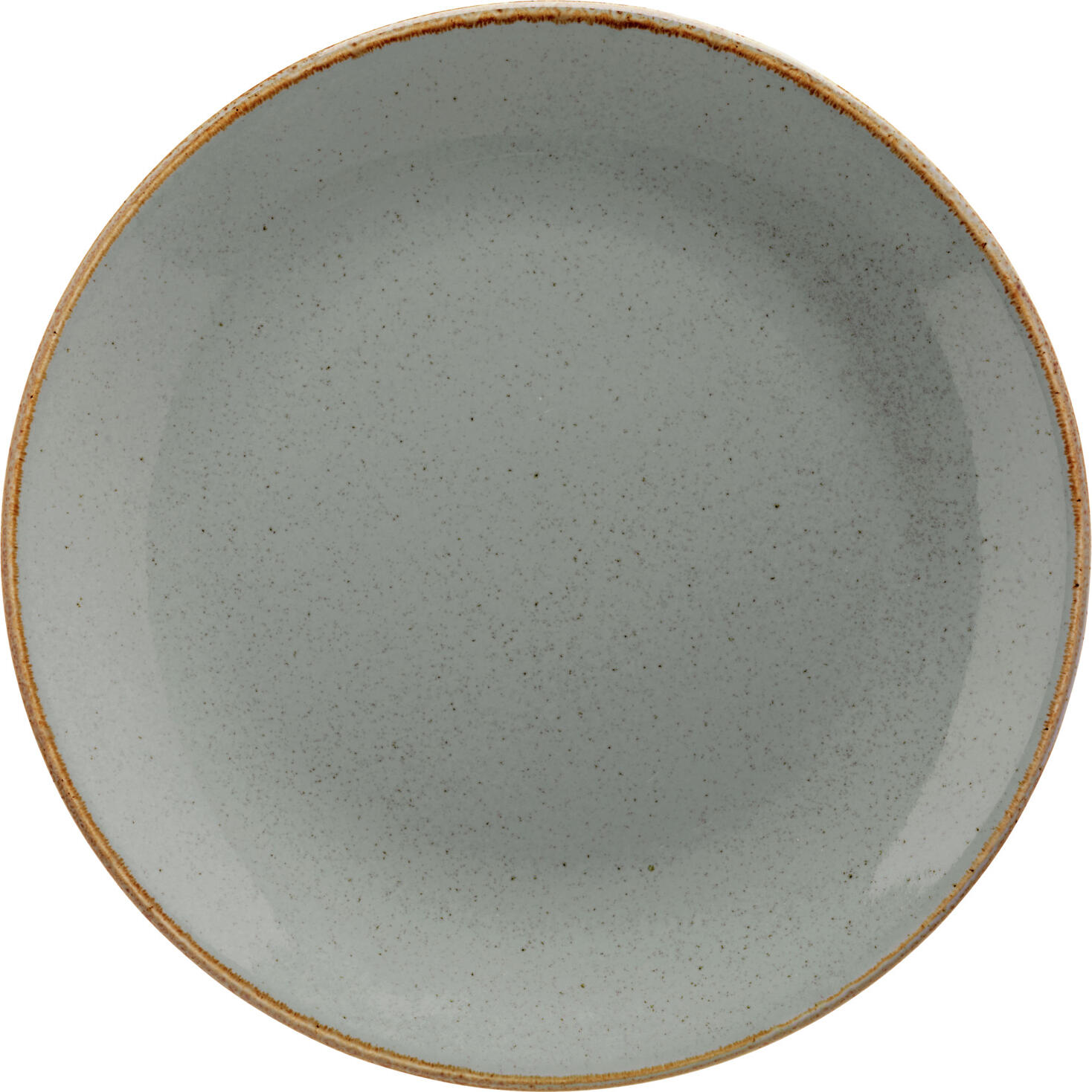 VEGA Sidina Round Coupe Flat Plates, 24 cm Diameter, Grey Porcelain, Dishwasher and Microwave Safe, Set of 6
