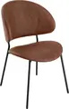 Scaun Tapitat VEGA Lindo, Piele Ecologica Maro, Cadru Otel Vopsit in Praf, 55x65x85 cm, Design Industrial Ergonomic Ignifug