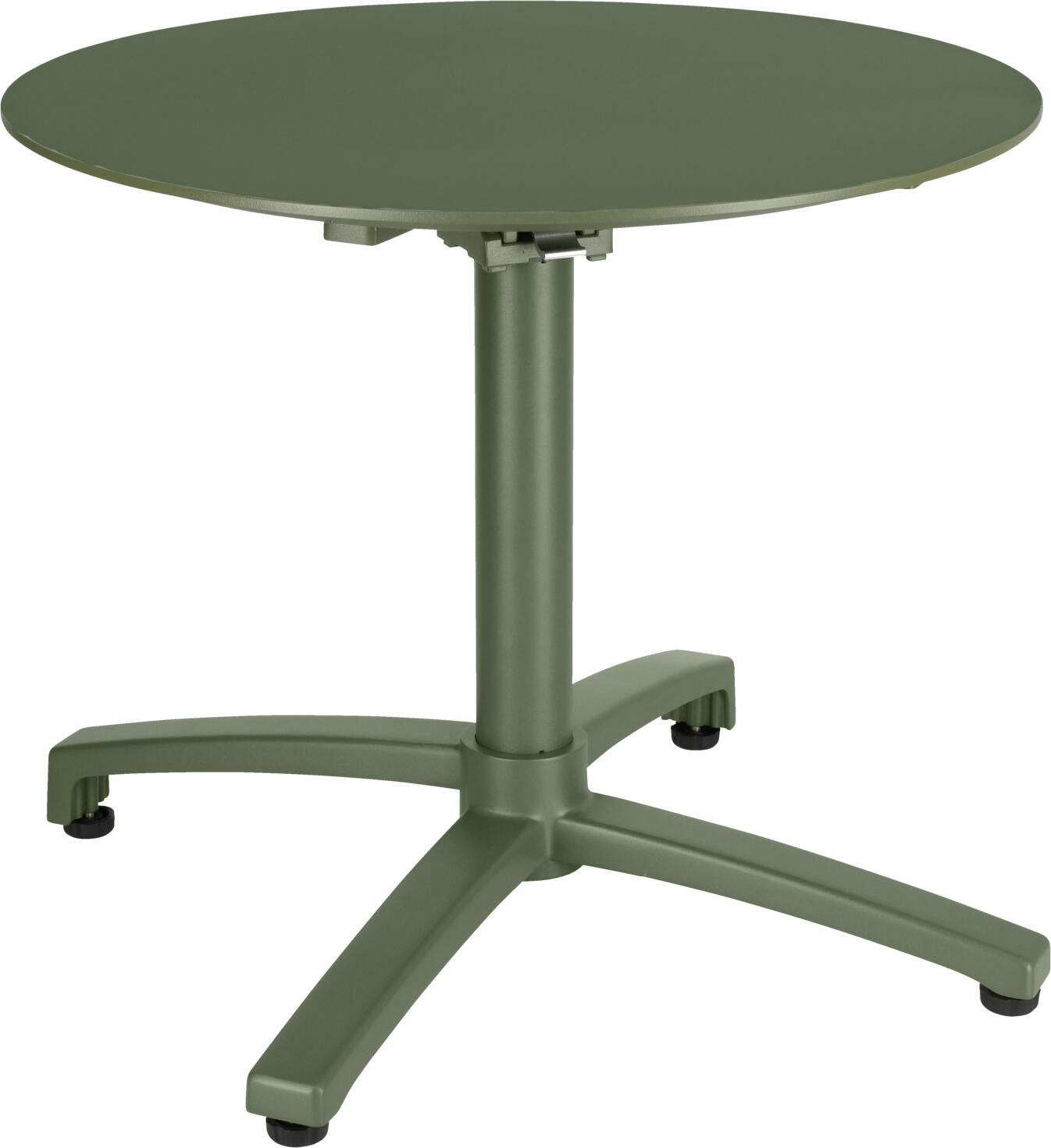 Masa de exterior VEGA Taipa, rotunda din aluminiu vopsit electrostatic, blat pliabil, 60x50 cm, Olive