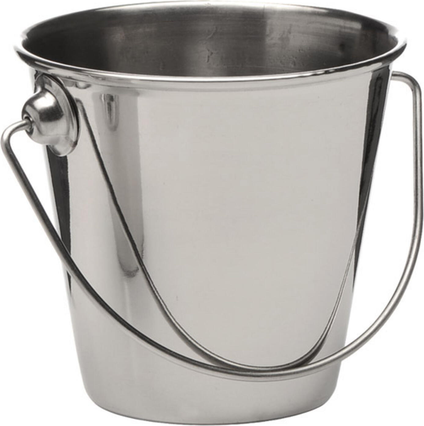 APS Snackholder Stainless Steel Serving Bucket, 330 ml, Silver, Round Stackable Snack Holder for Dips and Finger Food, 9x8.5 cm