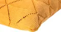 Husa Perna Decorativa MAGMA Senna, Mustard, 50x50 cm Patrata, Tricot din Bumbac 100% cu Model Hash, Fermoar, Fara Umplutura
