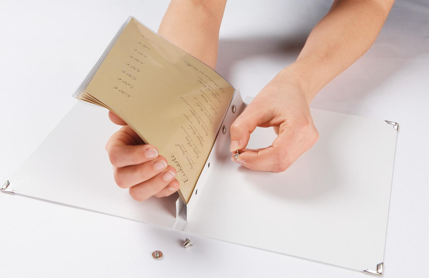 Vega Transparent PVC Menu Sleeves DIN A5, 0.2mm Thickness, 4 Holes for Book Screws, Top Opening, Set of 10 Pieces