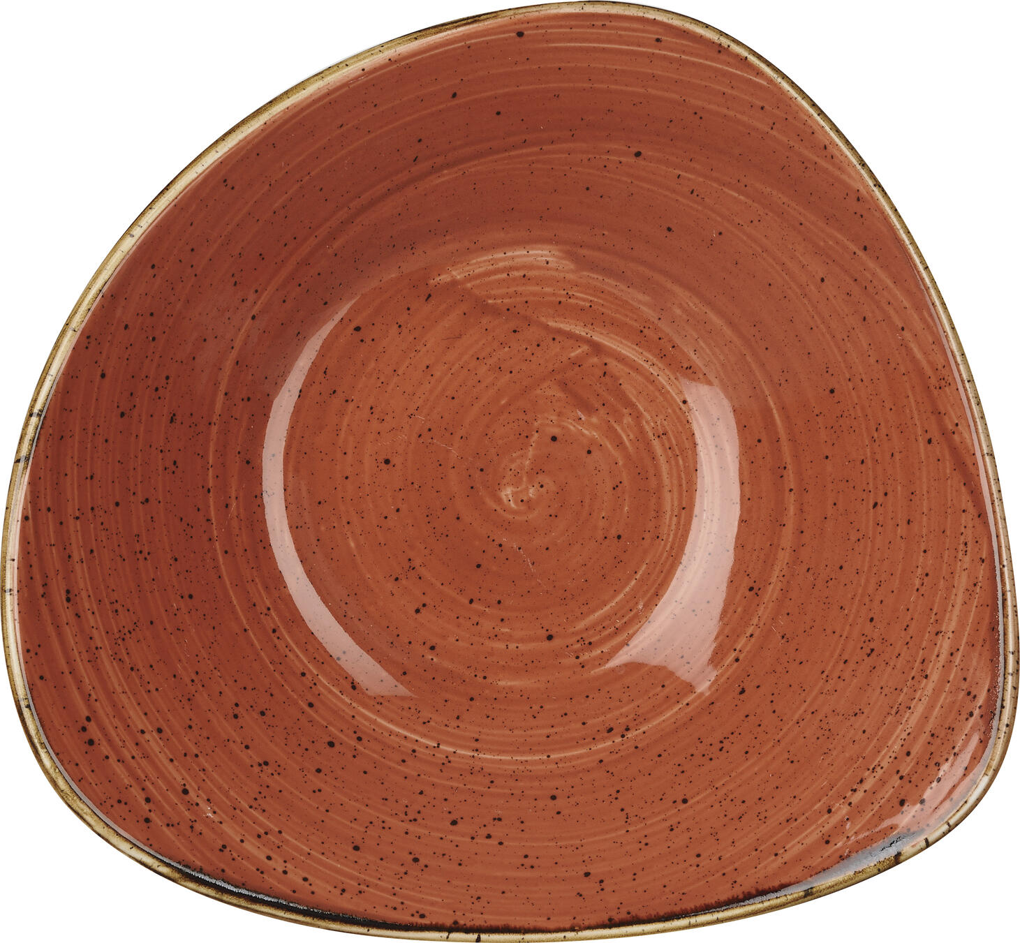 Bol triunghiular Churchill Stonecast Blueberry, 23.5ml Porțelan Super Vitrificat, Glazură Decorată Manual Portocaliu, Profesional, 18.5x18.5cm