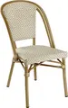 VEGA Ostera Outdoor Bistro Chair Set of 2, Beige, Powder-coated Aluminium Frame, Weatherproof Synthetic Fabric, Stackable, 47x60x88 cm