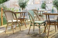 VEGA Ostera Outdoor Bistro Chair Set of 2, Beige, Powder-coated Aluminium Frame, Weatherproof Synthetic Fabric, Stackable, 47x60x88 cm
