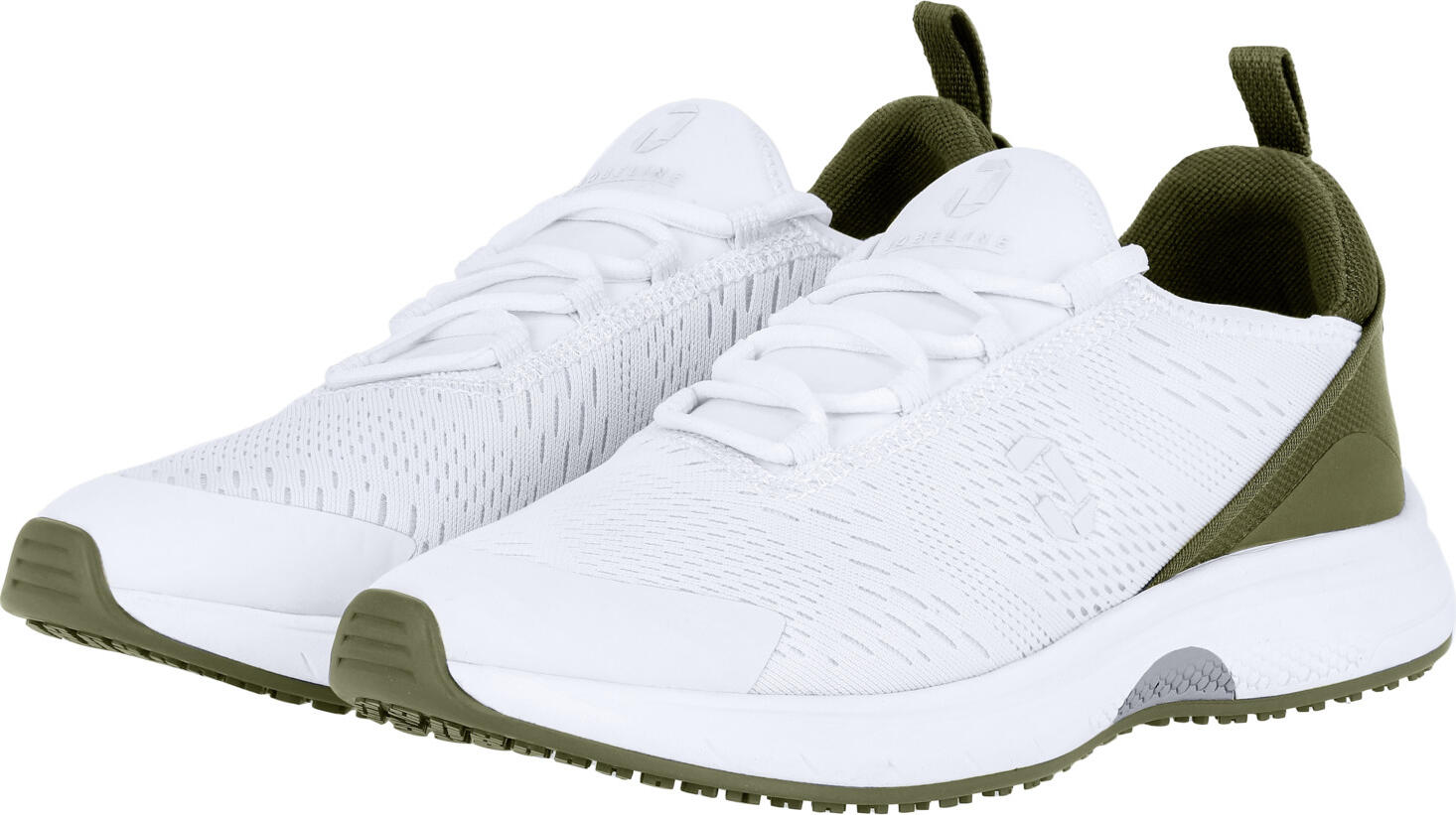 Jobeline Flash Unisex Work Shoes, O1 Protection, EN ISO 20347:2022, Slip Resistant SR, Breathable Mesh, Antistatic, EU 48, White/Olive