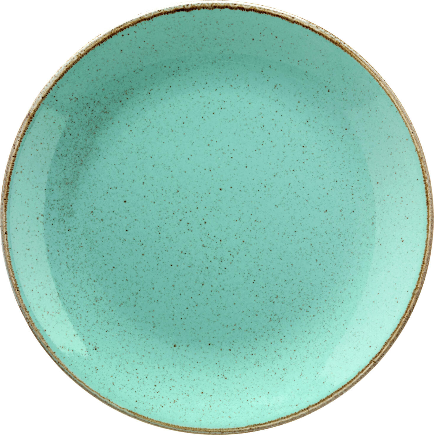 VEGA Sidina Porcelain Flat Plates, Turquoise Coupe Shape Round Dinnerware, 24 cm Diameter, Dishwasher and Microwave Safe, Set of 6 Pieces