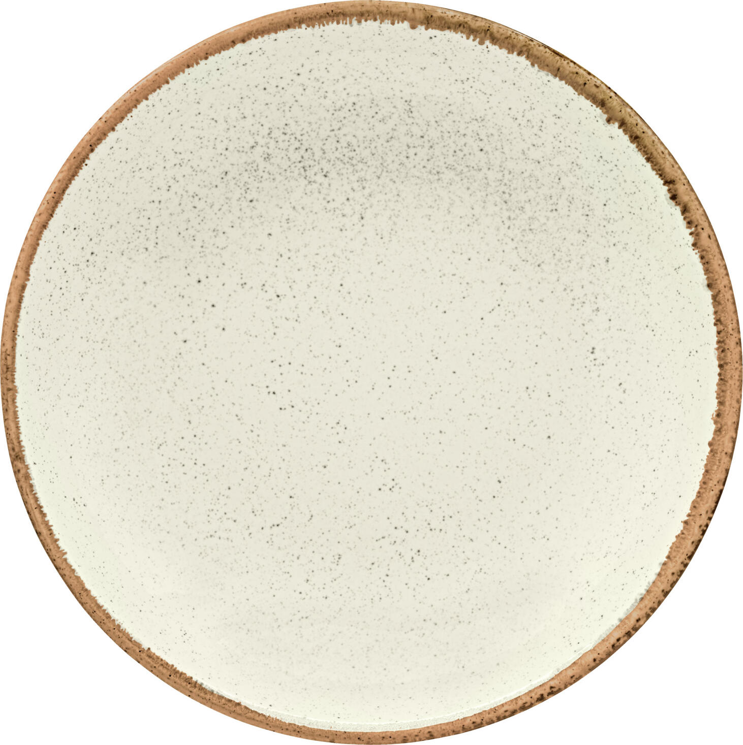 VEGA Sidina Porcelain Flat Plate, Round Coupe Shape, 20 cm Diameter, Beige, Dishwasher and Microwave Safe, Set of 6 Pieces