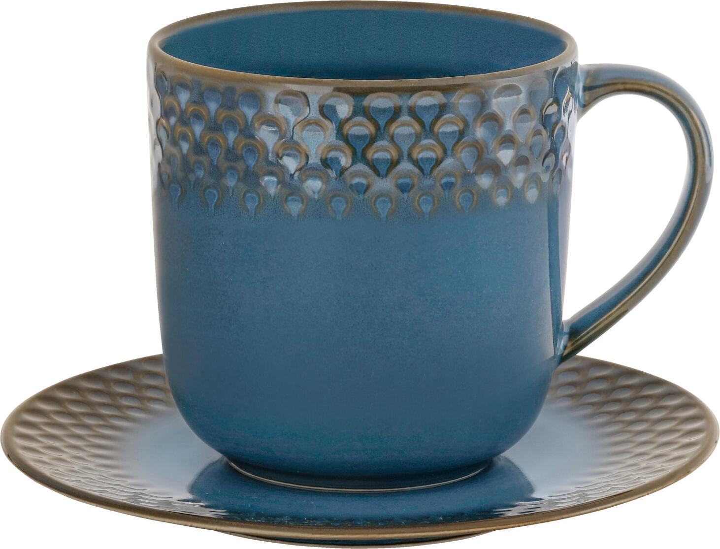 Set de 8 piese Cesti si Cani de cafea din porțelan colorat Vega Lusini Aranda, 75 x 100 mm, Decor Special Unic, Sigure la Mașina de Spălat Vase și Cuptor cu Microunde