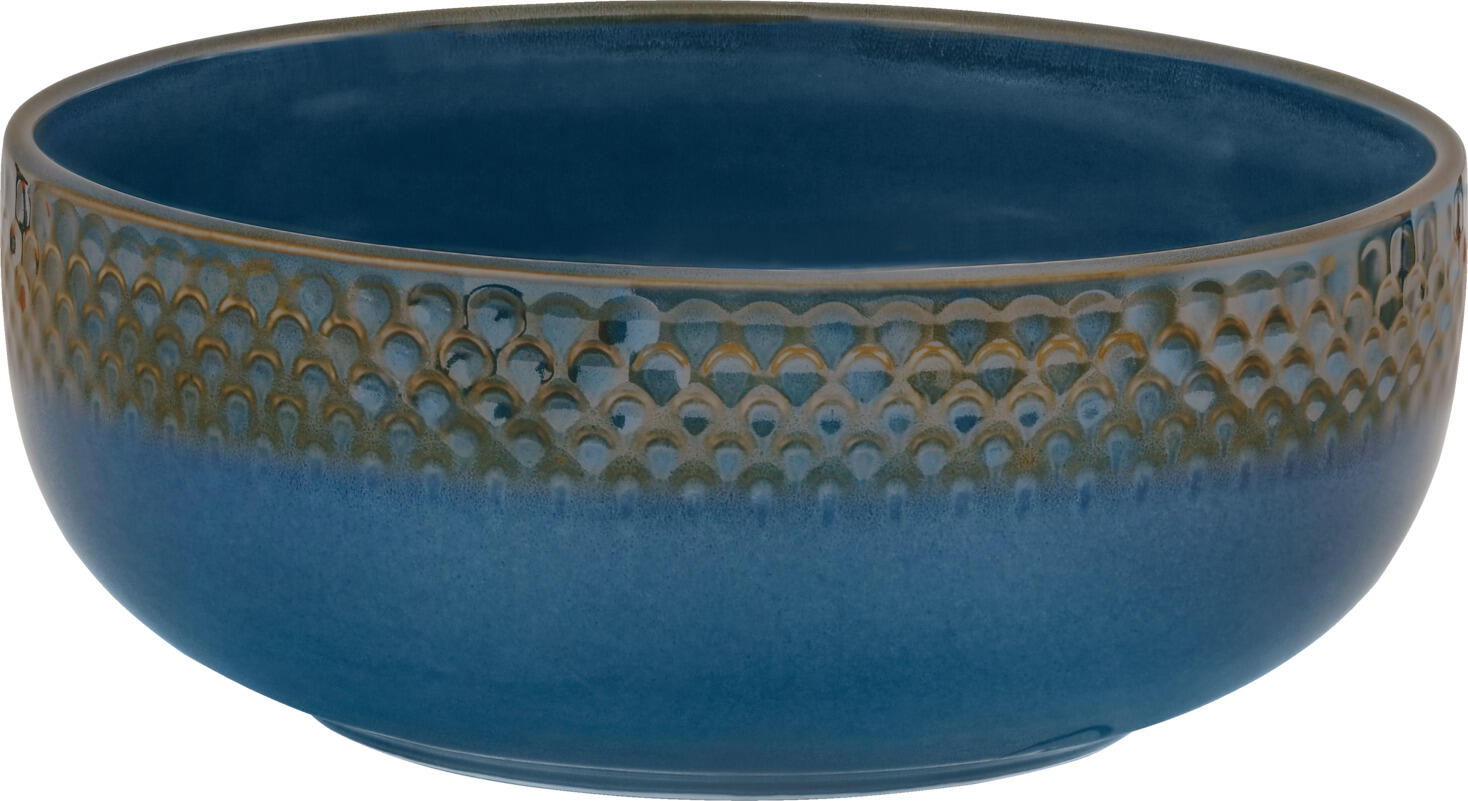 VEGA Aranda Porcelain Bowl Set of 4, Blue, 1200 ml, 18x7 cm, Dishwasher and Microwave Safe, Unique Design