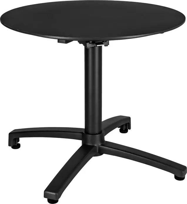 VEGA Taipa Round Outdoor Lounge Table, Powder-Coated Aluminum, Folding Top, Weatherproof, 60x50 cm, Black