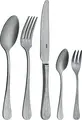 VEGA Memory Table Fork Set of 12, 18/10 Chrome-Nickel Stainless Steel, Patinated Effect Finish, 20.1 cm, Dishwasher Safe, Silver