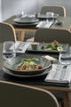 Set de 6 farfurii plate VEGA Sidina, 28 cm Rotunde din Porțelan, Aspect Ceramic Gri, Sigure pentru Mașina de Spălat Vase și Cuptorul cu Microunde