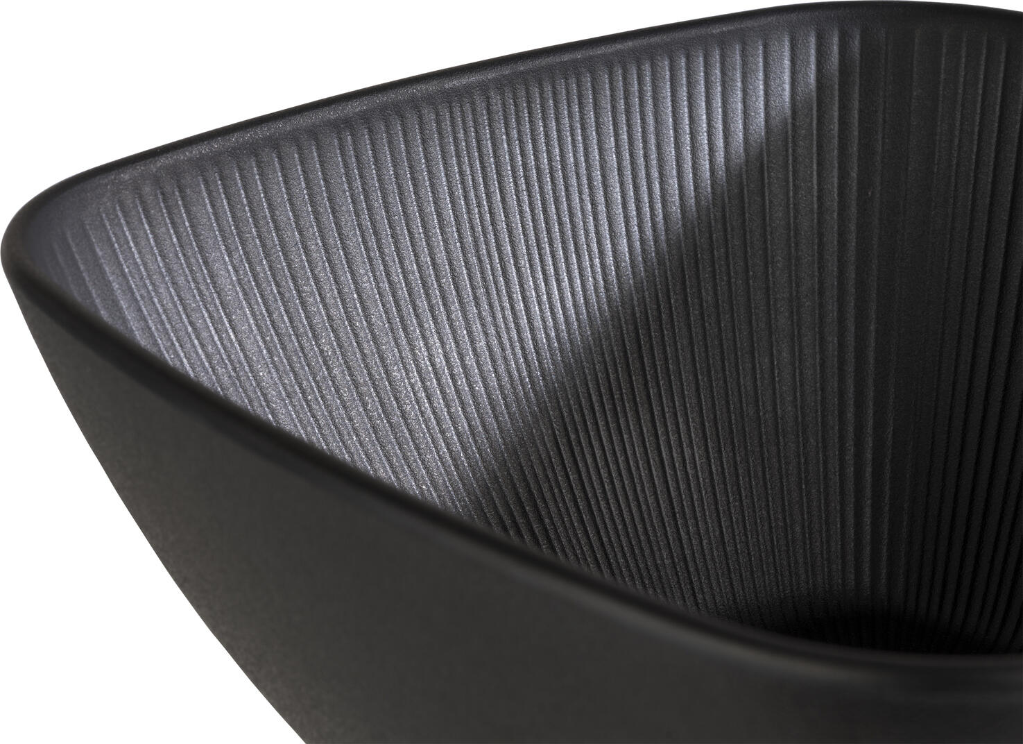 Bol Patrat APS Nero, 3500ml din Melamină Neagră cu Textură Răsturnată, Finisaj Mat Soft, 25x25x11 cm, Compatibil cu Mașina de Spălat Vase