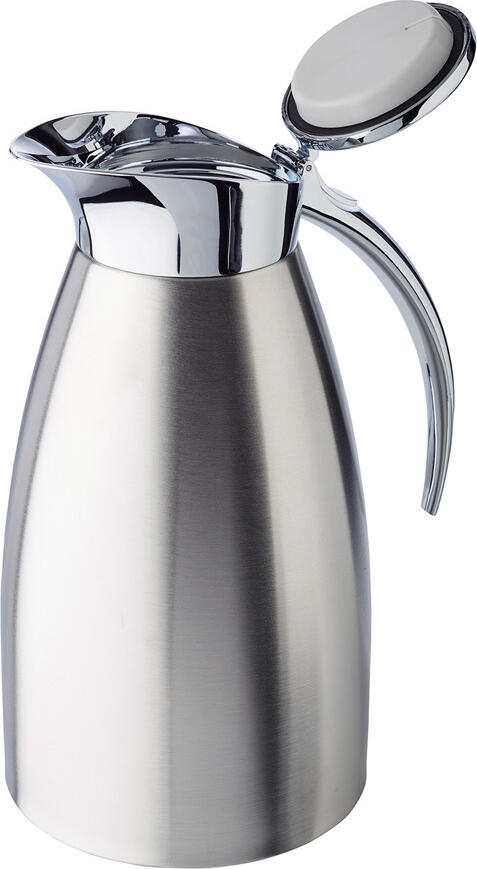 APS ADVANCED Vacuum Flask, 1.5L Stainless Steel Insulated Jug, Double-Walled, One-Hand Automatic Pouring, Silver, Dishwasher Safe