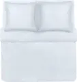 LUSINI Solutions GmbH Padaro Duvet Cover, 100% Cotton Damask, 300 TC, 5mm Check Pattern, 135x200 cm, White, Hotel Fastening, OEKO-TEX Standard 100