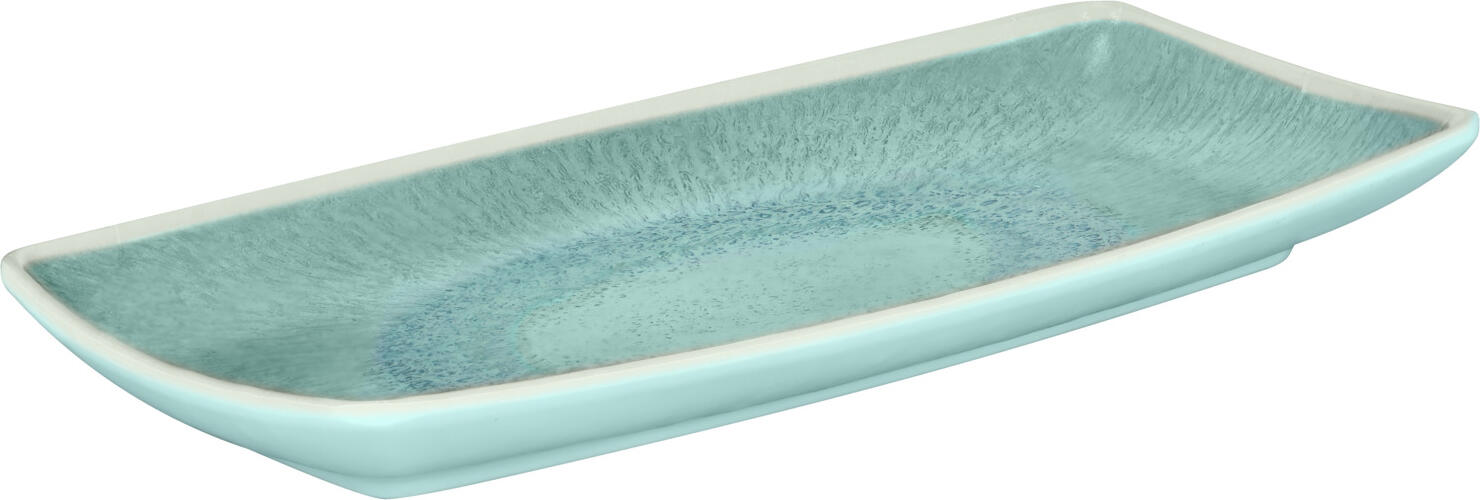 Vega Torto Rectangular Serving Platter Set of 6, Melamine, Turquoise Blue, 24x11x2.5 cm, Shockproof and Dishwasher Safe