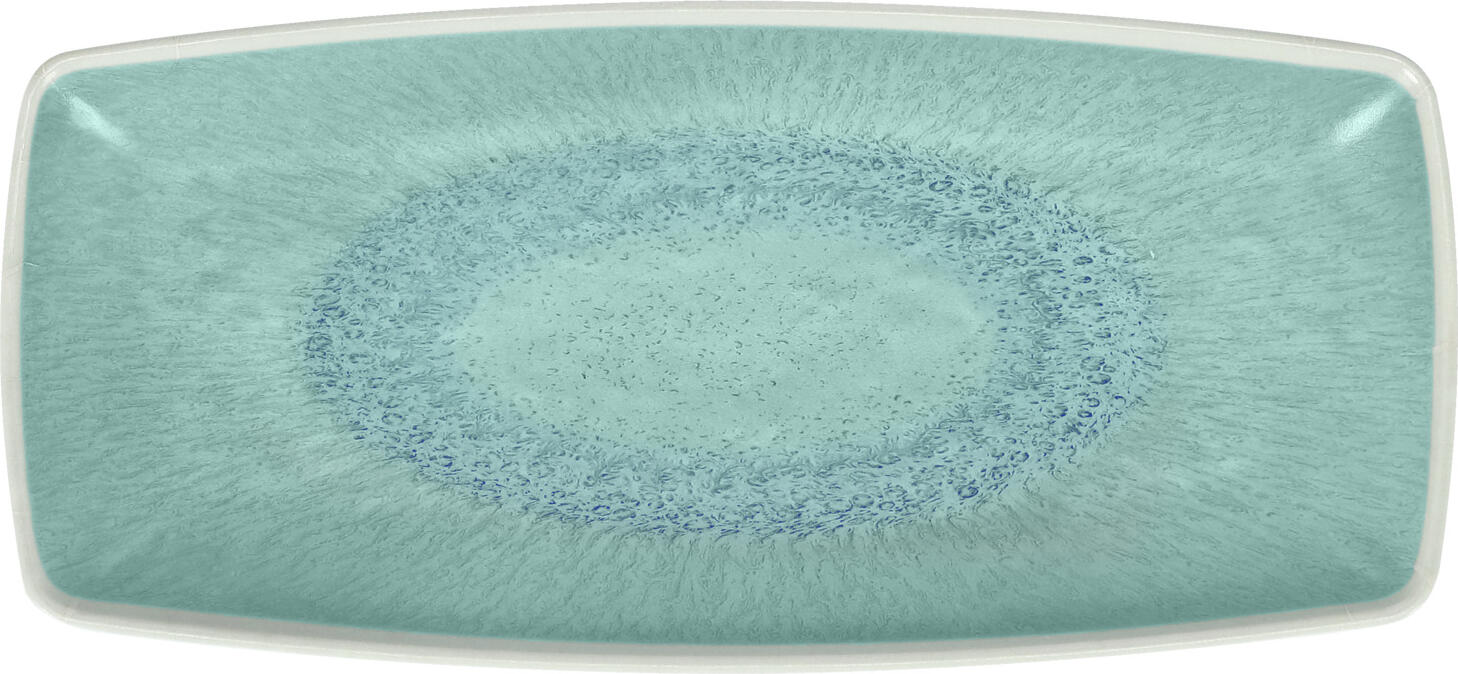 Vega Torto Rectangular Serving Platter Set of 6, Melamine, Turquoise Blue, 24x11x2.5 cm, Shockproof and Dishwasher Safe