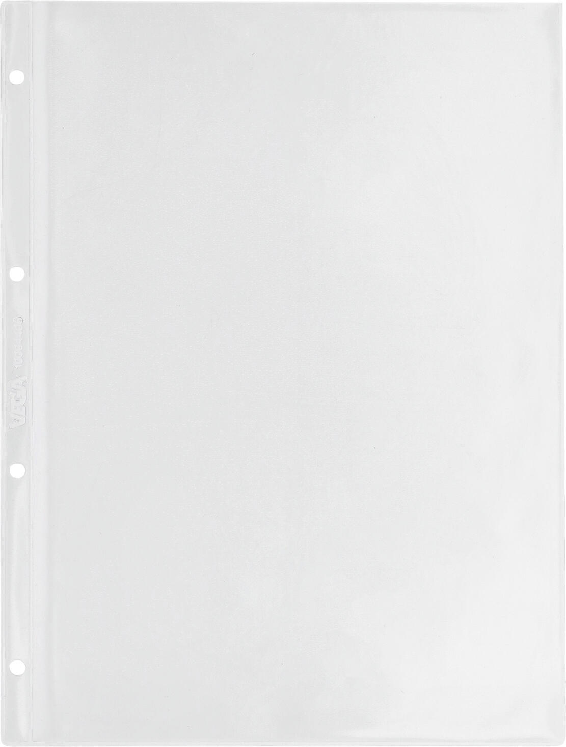 VEGA LUSINI Solutions GmbH Menu sleeves Speisekartenhülle Menu sleeves; A4; transparent; 10 piece / pack Speisekartenhülle; DIN A4; transparent; 10 Stück / Pack Transparent covers for menus with four holes: suitable for all menus with four book screws inside. Thickness 0.2 mm. Available in two sizes. Opening at the top, for insertion of insert sheets. Ten pieces per pack. Transparenthüllen für Speisekarten mit vier Löchern: geeignet für alle Speisekarten mit vier innenliegenden Buchschrauben. Stärke 0,2 mm. In zwei Größen verfügbar. Öffnung oben, zum Einschub von Einlegeblättern. Zehn Stück pro Packung.