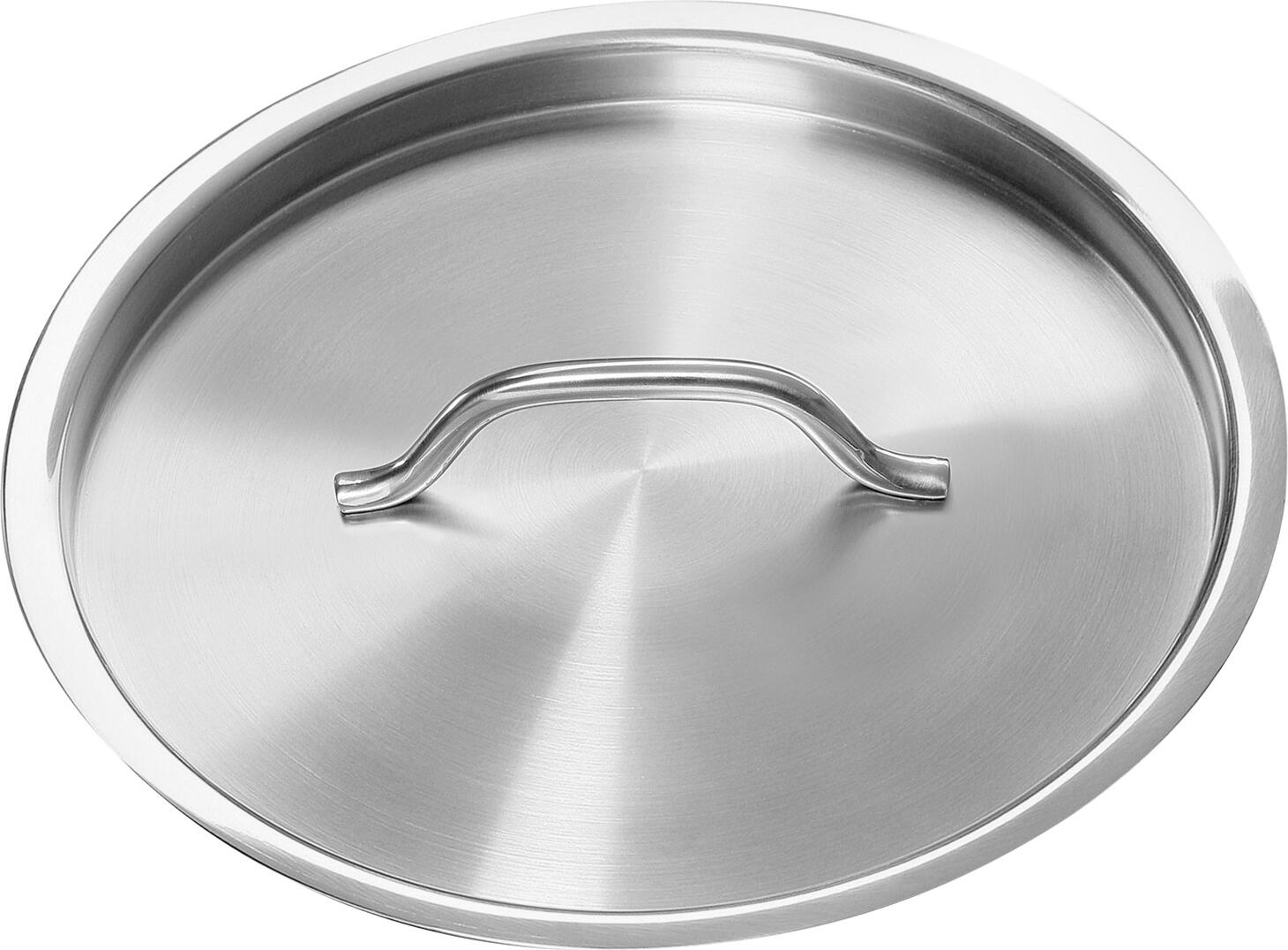 VEGA LUSINI Solutions GmbH Professional Pot Lid, 28 cm, 18/10 Chrome-Nickel Stainless Steel, Round Silver Lid with Ergonomic Handle, Dishwasher Safe