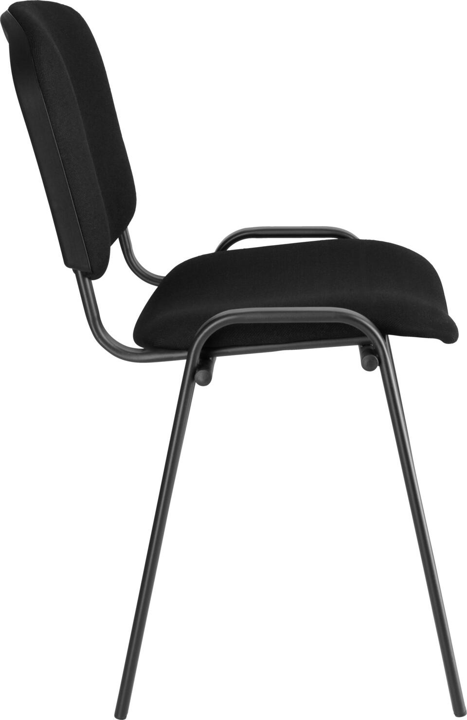 PULSIVA LUSINI Stavio ISO Conference Chair Set of 2, Black, Stackable Polyurethane Foam Seat, Powder-Coated Steel Frame, 54x42x79.5 cm, Max Load 160 kg