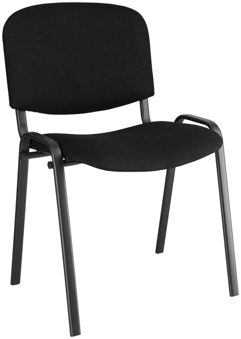 PULSIVA LUSINI Stavio ISO Conference Chair Set of 2, Black, Stackable Polyurethane Foam Seat, Powder-Coated Steel Frame, 54x42x79.5 cm, Max Load 160 kg