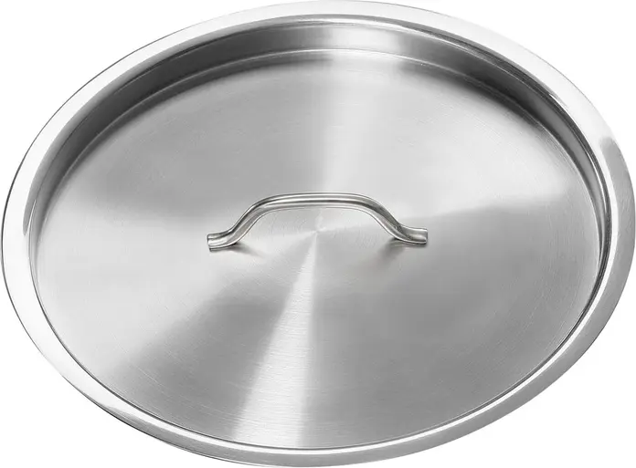 VEGA LUSINI Solutions GmbH Professional Pot Lid, 42 cm, 18/10 Chrome-Nickel Stainless Steel, Round Silver Lid with Ergonomic Handle, Dishwasher Safe