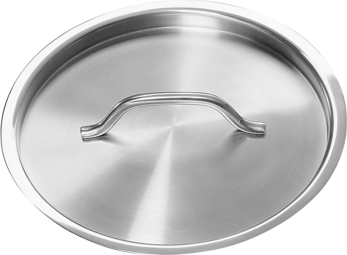 VEGA LUSINI Solutions GmbH Professional Pot Lid, 20 cm, 18/10 Chrome-Nickel Stainless Steel, Round Silver Lid with Ergonomic Handle, Dishwasher Safe