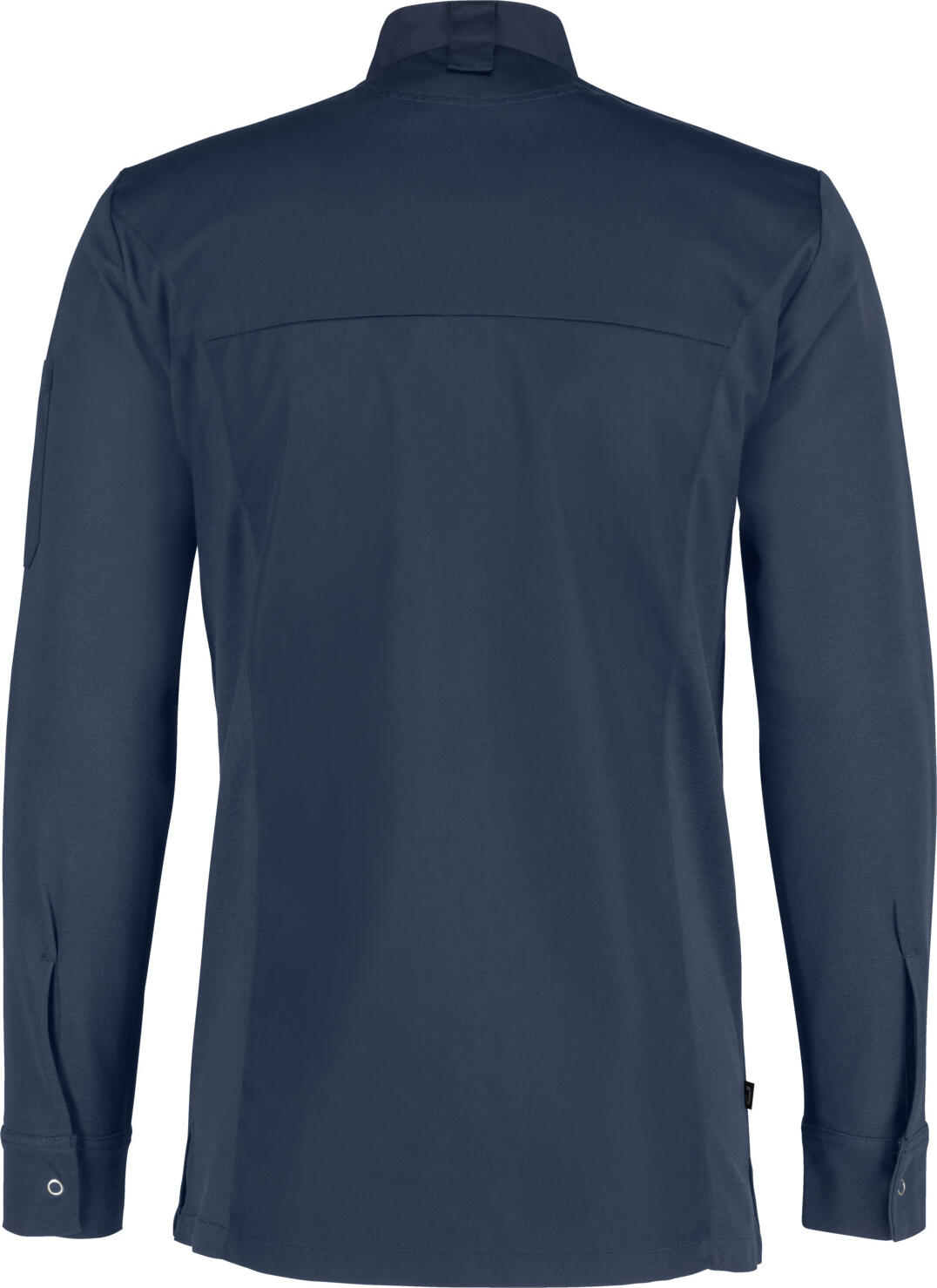Jobeline Phoenix Men's Long-Sleeved Chef Jacket, 65% Polyester 35% Cotton, Small Wing Collar, Elastic Piqué Panels, Size 58, Navy
