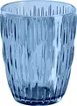 Set de 6 pahare pentru apa VEGA Kalea albastre, 280 ml din sticla colorata cu design reliefat ripple, rezistente la masina de spalat vase, 8 cm x 9.8 cm