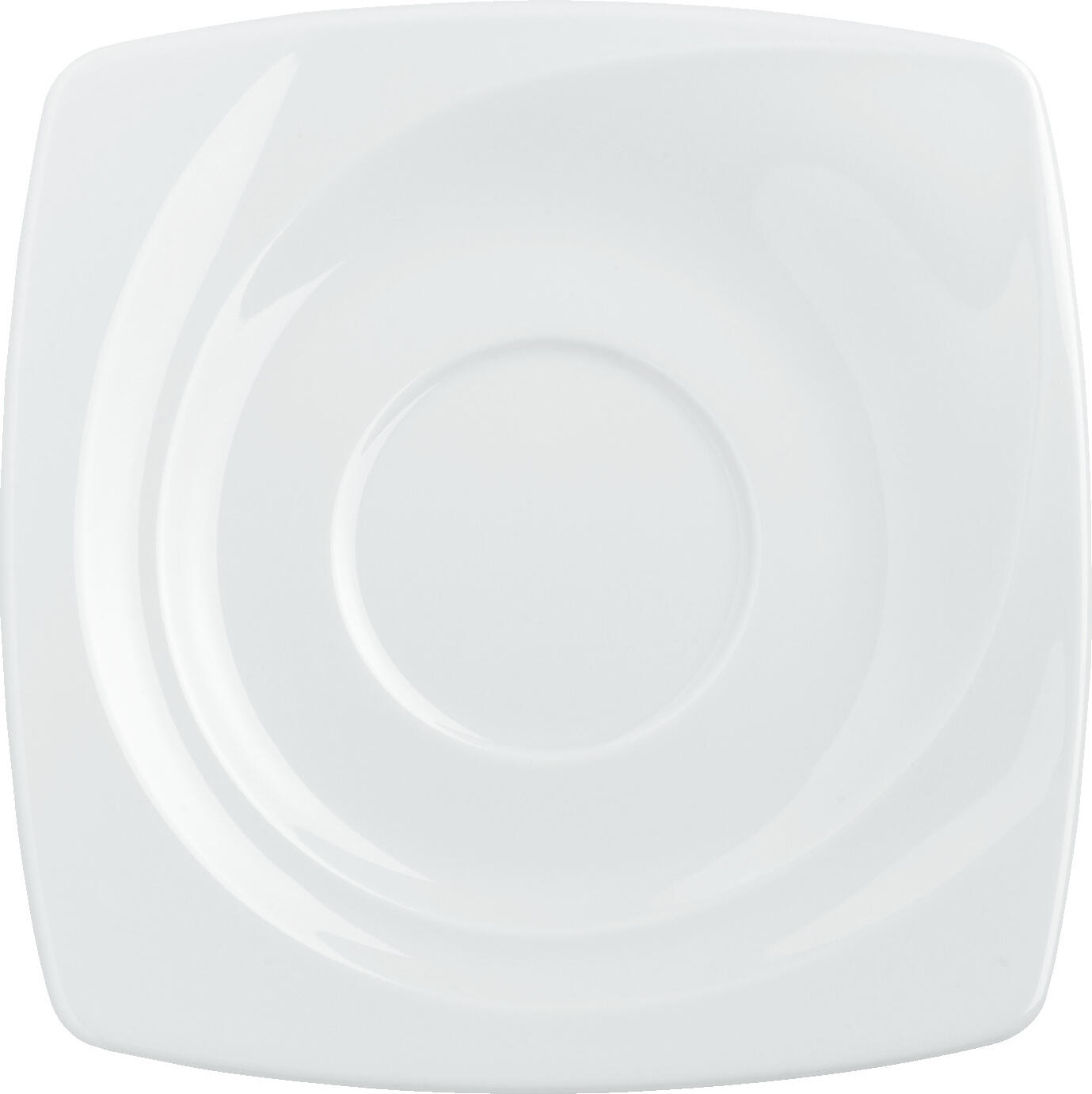 Farfurii pentru supă LUSINI Vilano, Set de 6 piese, Porțelan Alb, Formă Pătrată 17x17 cm, Rezistente la Mașina de Spălat Vase și Cuptorul cu Microunde