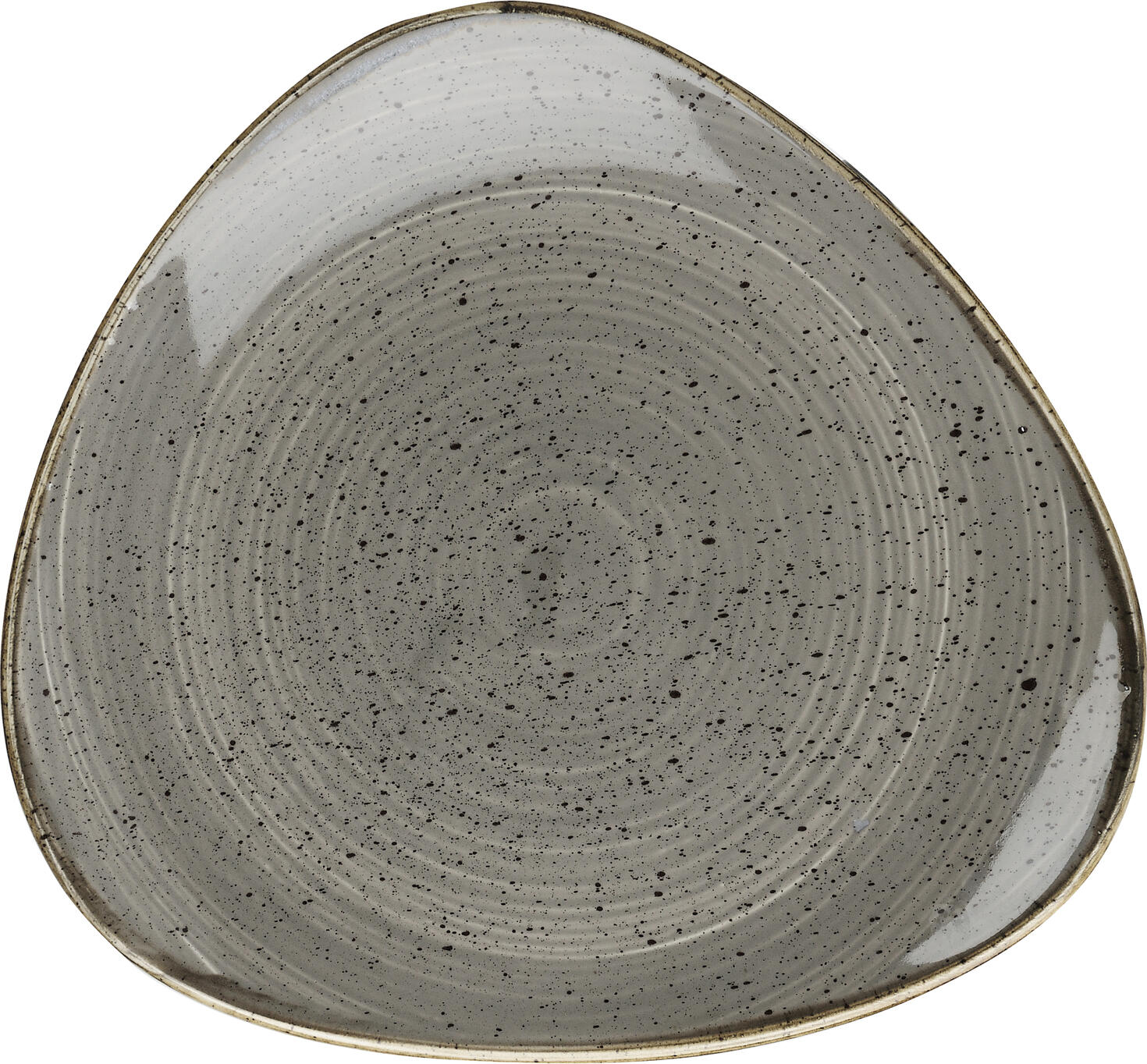Set de 6 farfurii triunghiulare din porțelan Churchill Stonecast Peppercorn, 31.1 cm, gri/maro, decorate manual pentru gastronomie profesională