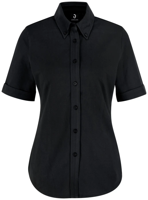Jobeline Women's Piqué Short Sleeve Blouse, 95% Cotton 5% Elastane, Regular Fit Workwear for Hotel and Service, OEKO-TEX Certified