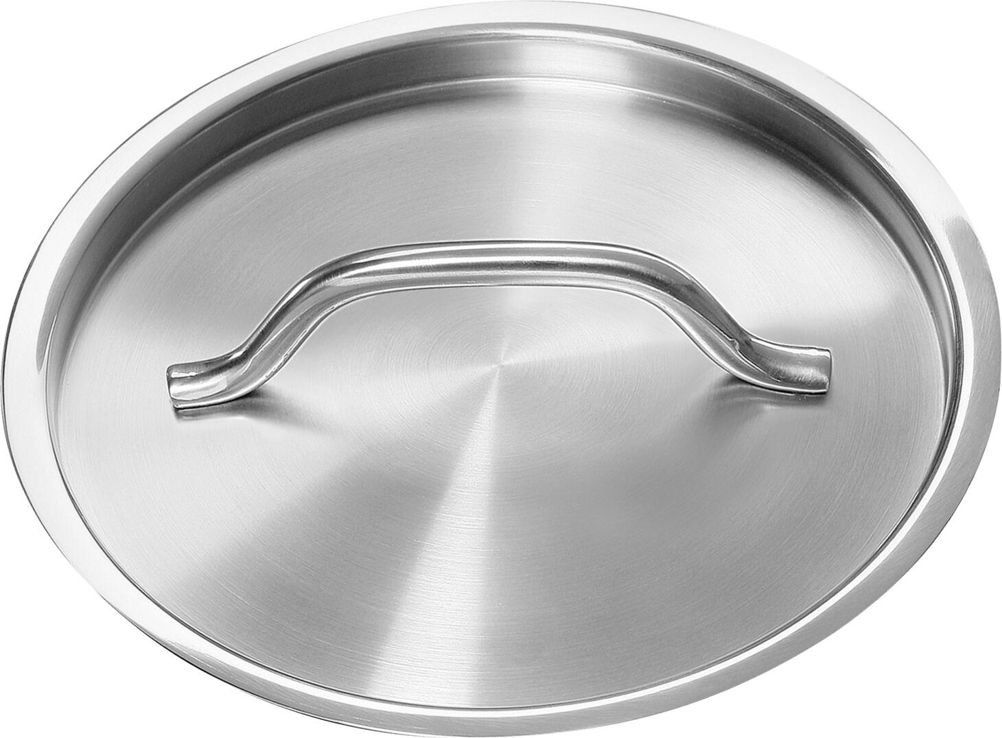 Capac Profesional pentru Oala VEGA LUSINI Solutions GmbH, 16 cm, Otel Inoxidabil 18/10 Crom-Nichel, Rotund Argintiu cu Maner Ergonomic, Compatibil cu Masina de Spalat Vase