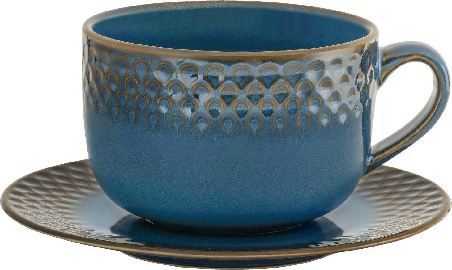 Set de 8 piese Cesti si Cani de cafea din porțelan colorat Vega Lusini Aranda, 240 ml, 13 x 5.5 cm, Decor Special Unic, Sigure la Mașina de Spălat Vase și Cuptor cu Microunde