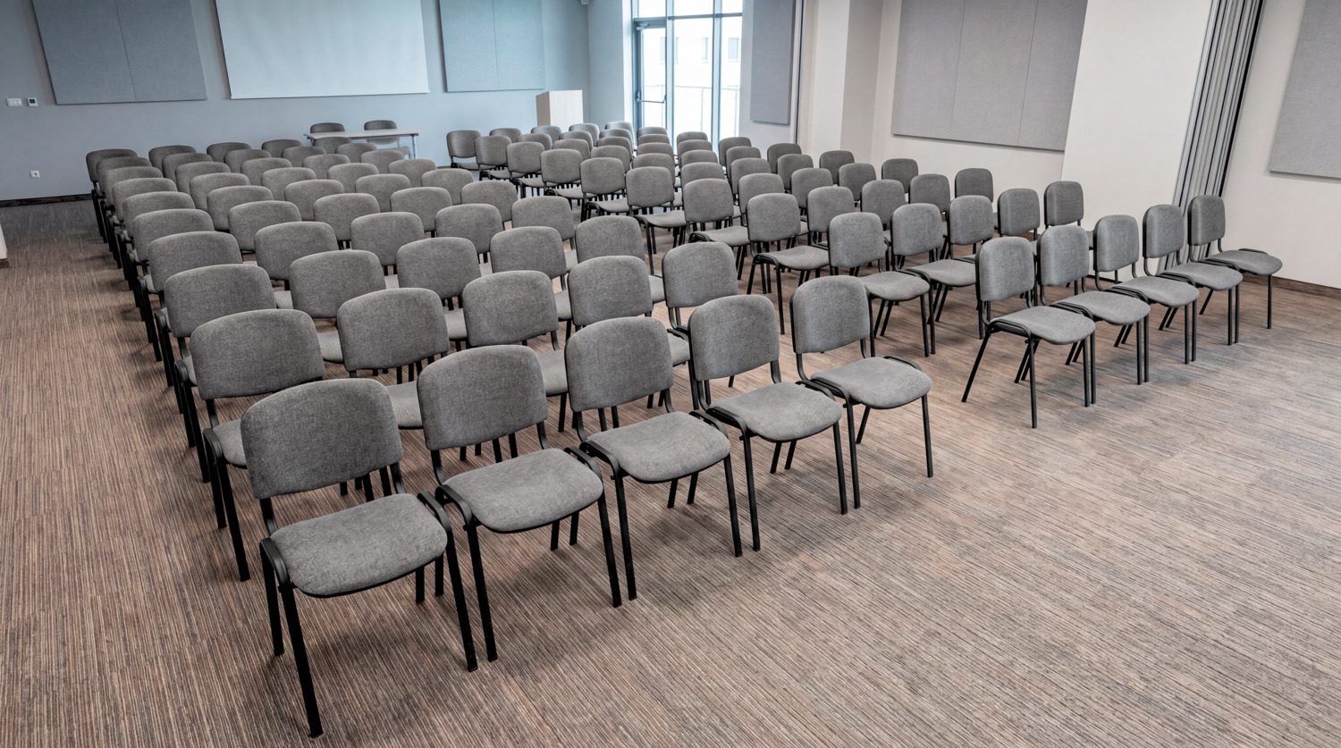 PULSIVA LUSINI Stavio ISO Conference Chair Set of 2, Grey, Stackable Polyurethane Foam Seat, Powder-Coated Steel Frame, 54x42x79.5 cm, Max Load 160 kg